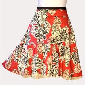 Neesh by DAR Anthropologie A-Line Mini Skirt Paisley Floral XS bv